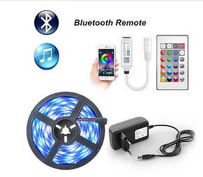 Світлодіодна стрічка (Bluetooth) 6060 RGB з блоком живлення та пультом YU227, фото 4