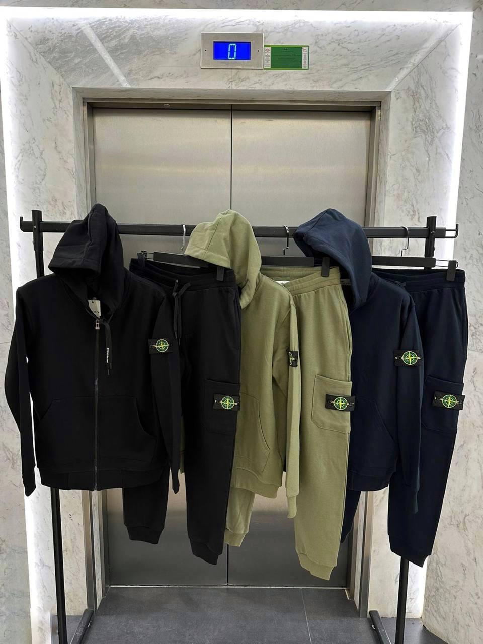 Чоловічий спортивний теплий костюм STONE ISLAND D11578 чорний S