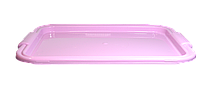 Піднос таця рознос пластиковий прямокутний для їдальні та кафе 44х32х2 Рожевий (267)