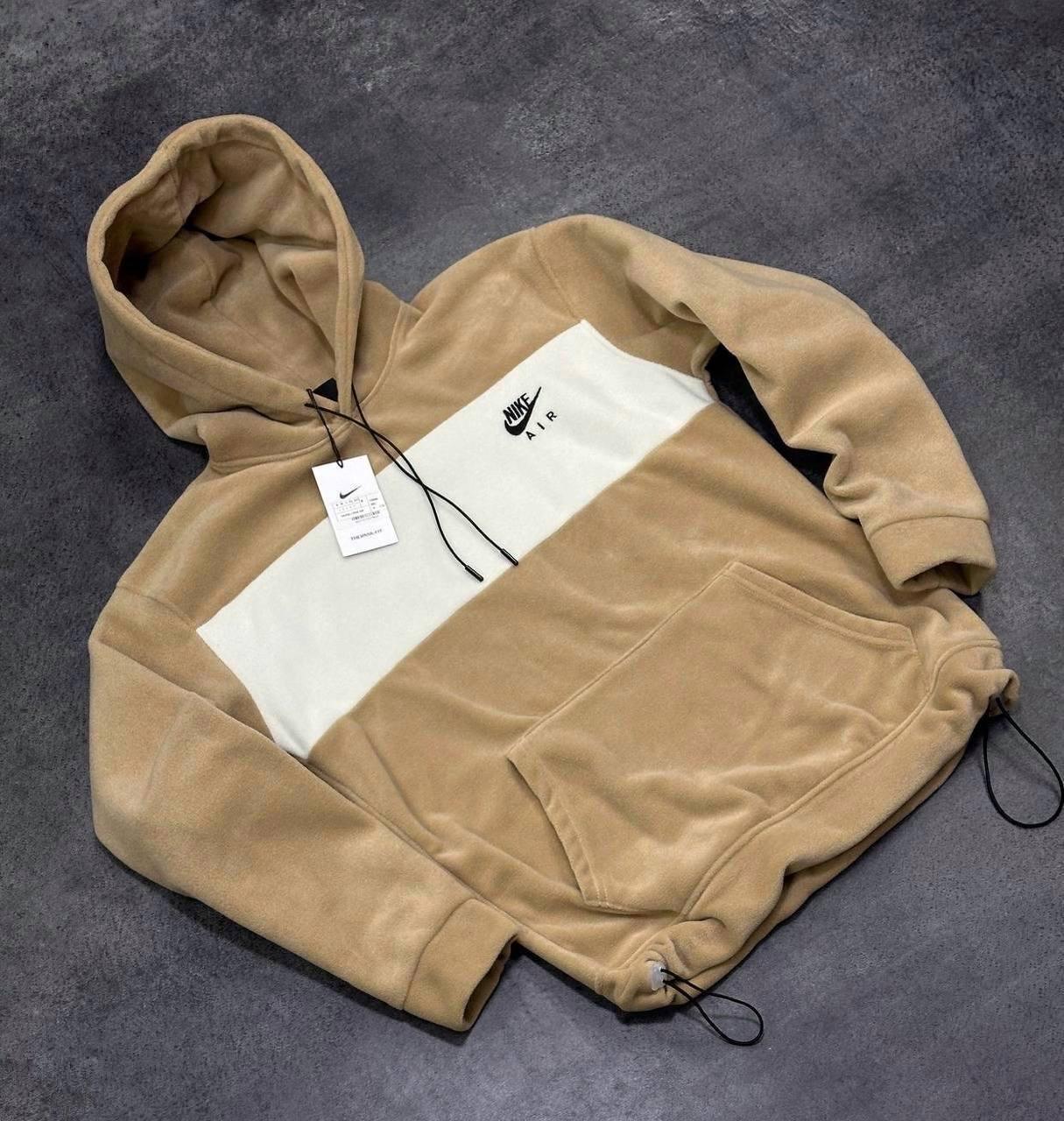 Чоловіча флісова кофта худі NIKE D11582 бежевий M, L, XL