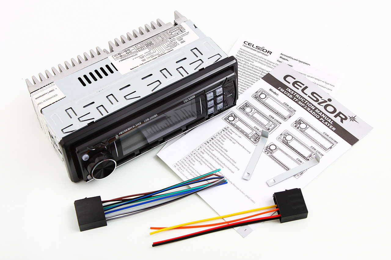 Автомагнітола "Celsior" CSW-2304MS RGB BT/USB/MicroSD/ISO/доп. роз'єм, фото 1