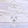 Іменна крижма 100x100 см махрова з капюшоном з індивідуальною вишивкою імені, ангела і хреста, фото 9