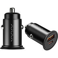 Зарядное устройство Vyvylabs Round Dot Dual Fast Charge Car Charger 65W A+C Black (VJY65B-01)