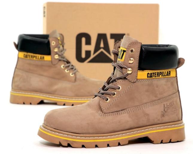 Чоловічі зимові черевики CAT Caterpillar Winter (Коричневі) Взуття Катерпілер натуральний нубук тепле хутро зима