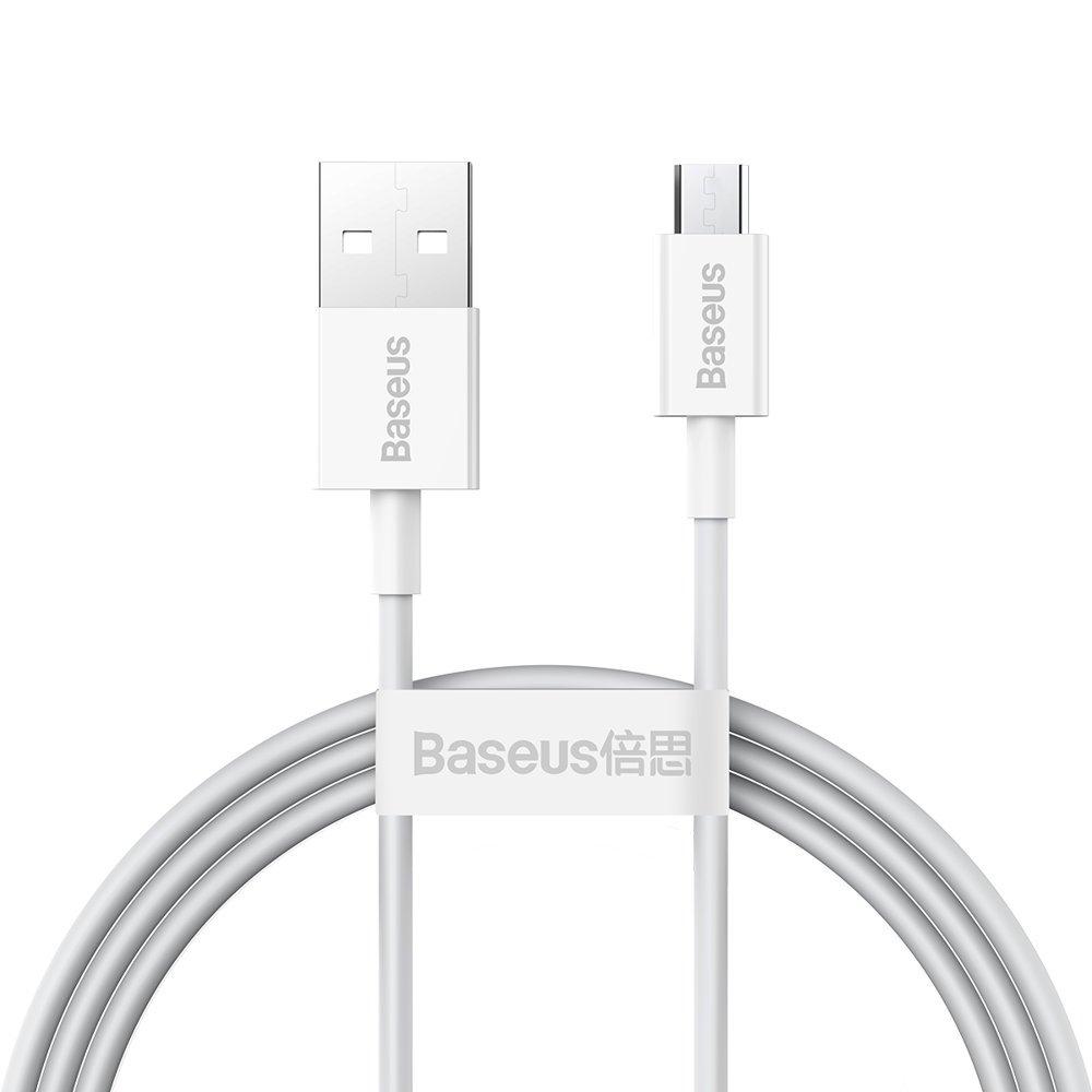Кабель зарядний Baseus USB - microUSB Superior для швидкого заряджання 2A 1 м White (CAMYS-02), фото 1