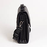 Чоловіча вертикальна сумка барсетка Karya 0269-45 шкіряна чорна, фото 4