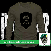 Военный реглан Руна Кхейна Warhammer 40000 олива потоотводящий (футболка с длинным рукавом)