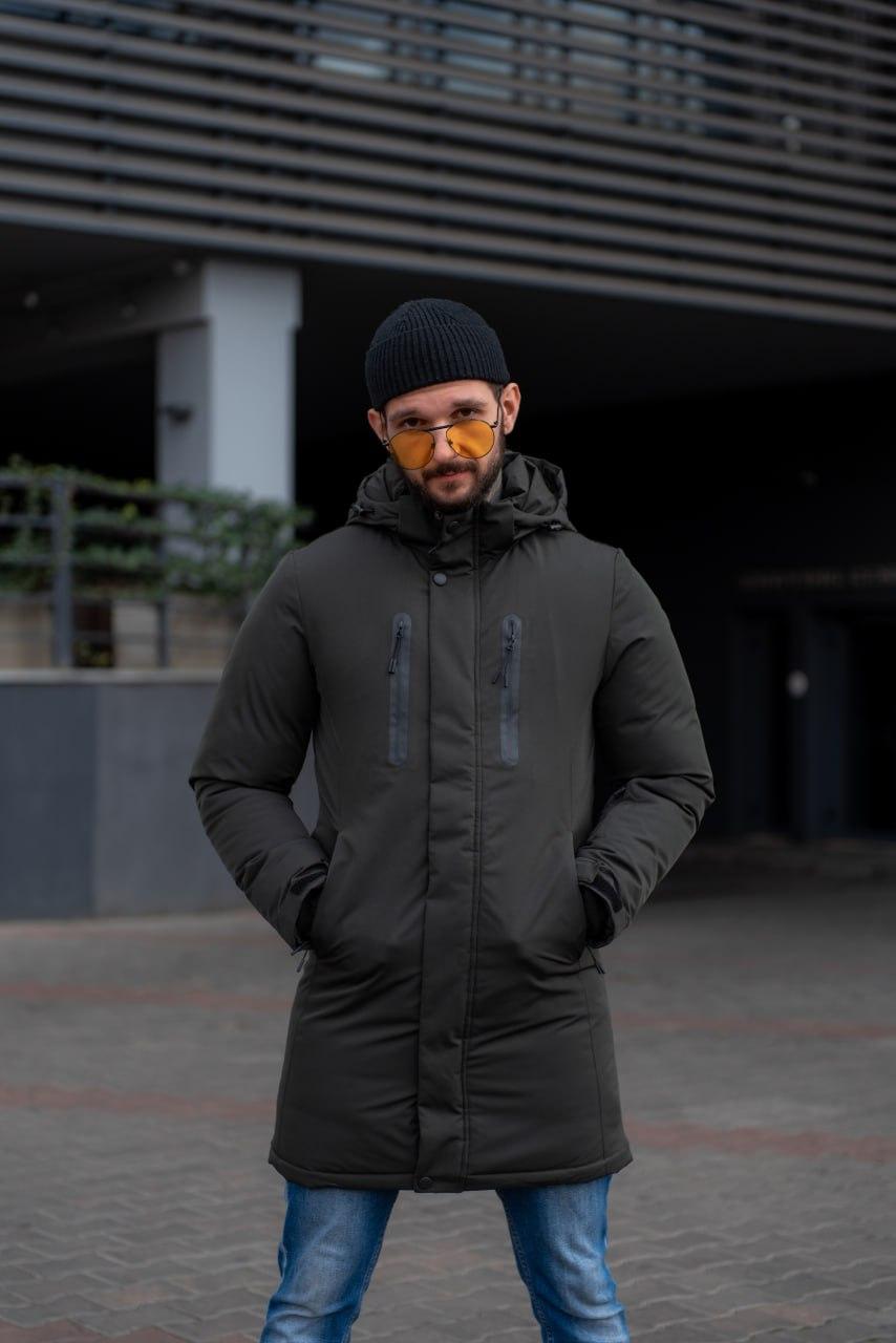 Куртка зимова Bihor довга чоловіча, Хакі,XXL, 52