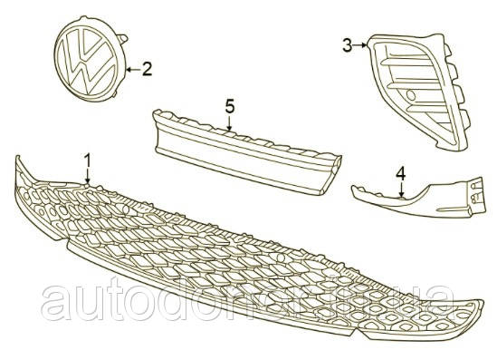 Накладка переднього бампера права VW ID4 (20-) 11K-853-666-9B9