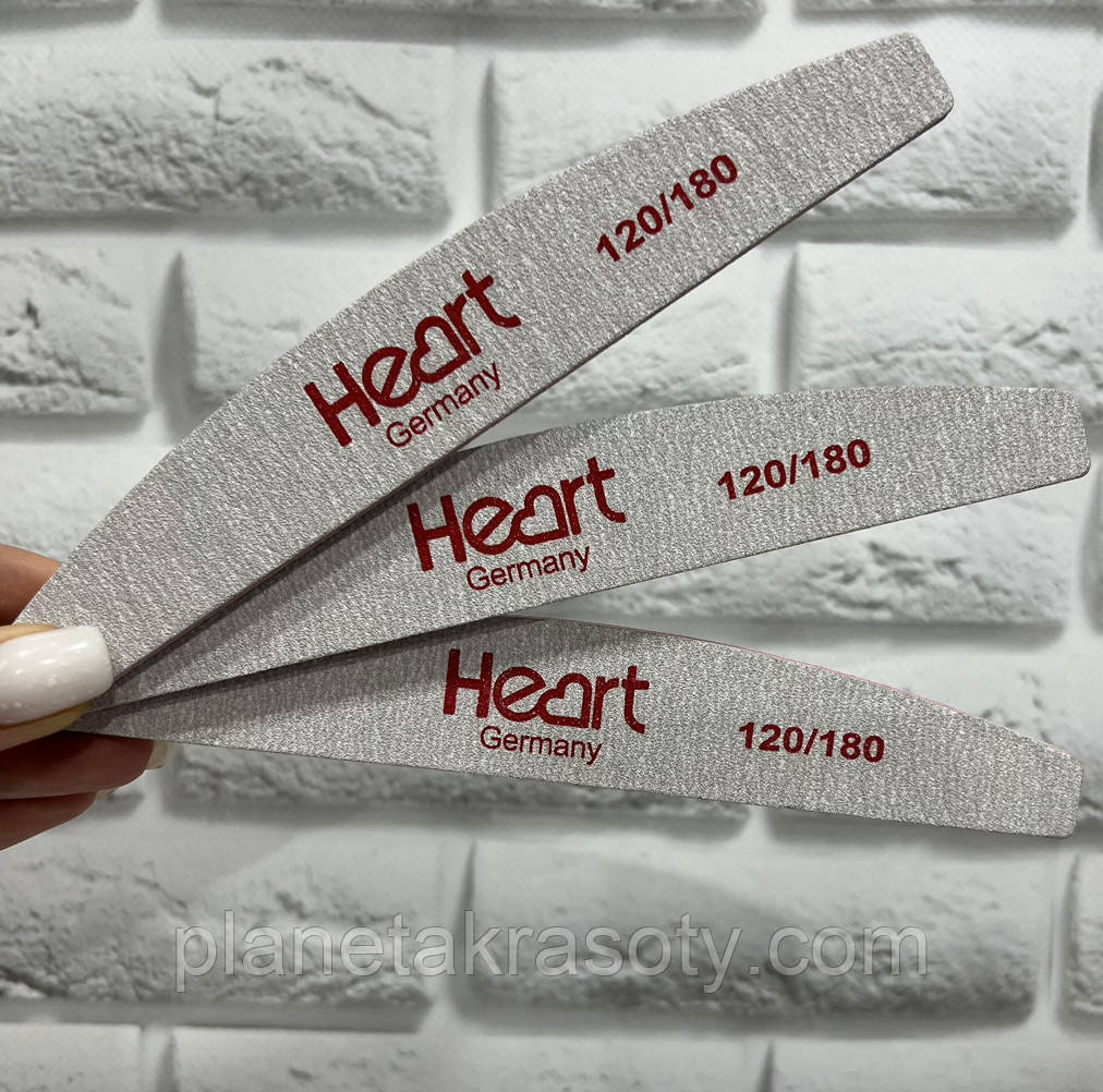 Пилка для нігтів Heart Half 120/180, фото 1