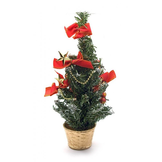 Штучна ялинка в горщику для декору з прикрасами 30см