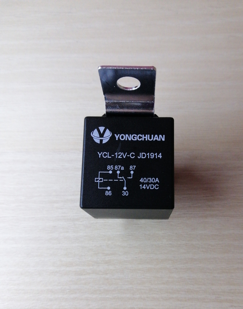 Реле автомобільне 12VDC 40A JD1914 контакти-1C (5 pin) з кріпленням - фото 3 - id-p2032307915