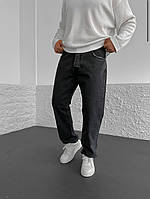 Джинсы багги мужские (черные) стильные свободные модные молодежные штаны-трубы А15847/5174 #2