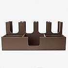 Барний органайзер для кафе, для стаканів, кришок, серветок, цукру, паличок на 9 секцій, коричневий, фото 3