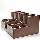 Барний органайзер для кафе, для стаканів, кришок, серветок, цукру, паличок на 9 секцій, коричневий, фото 2