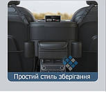 Органайзер автомобільний для речей водія і пасажирів з тримачами для пляшок з чорної екошкіри 38х27см, фото 6