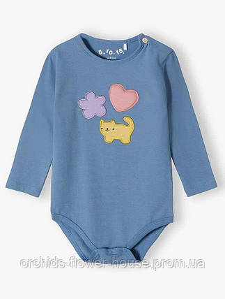 Дитячий боді з довгим рукавом Котик, фото 1