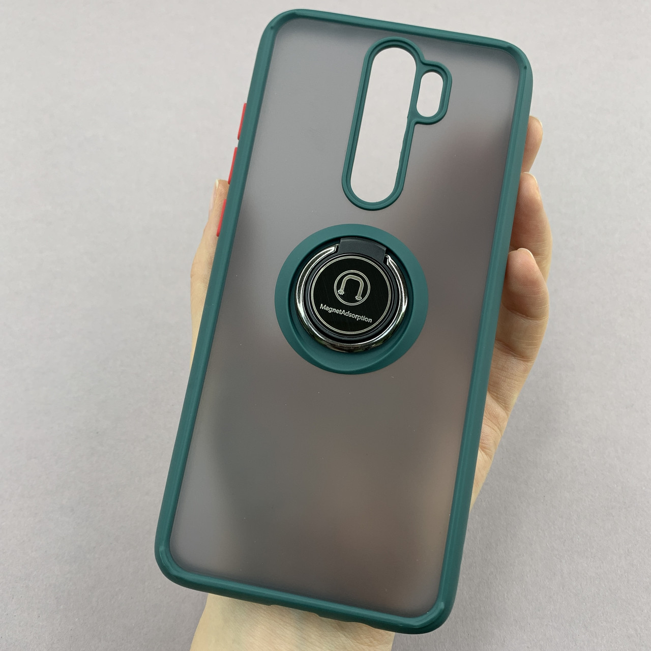 Чохол для Xiaomi Redmi Note 8 Pro чохол з кільцем підставкою на сяомі редмі нот 8 про темно-зелений t8b