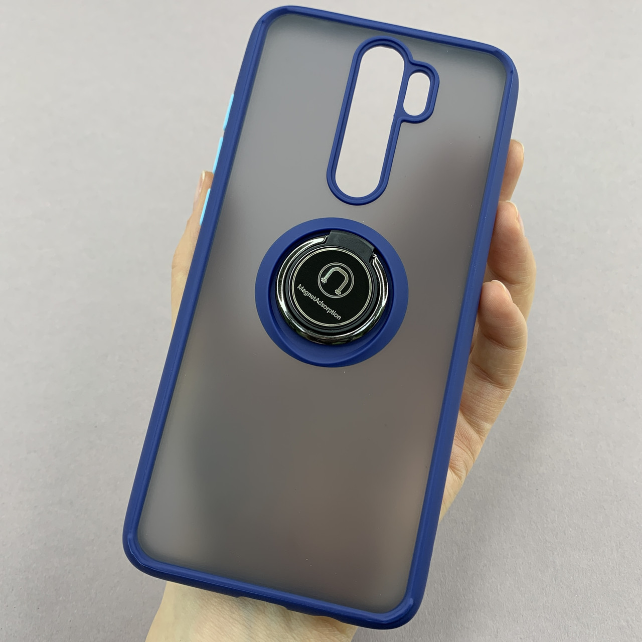 Чохол для Xiaomi Redmi Note 8 Pro чохол з кільцем підставкою на телефон сяомі редмі нот 8 про синій t8b