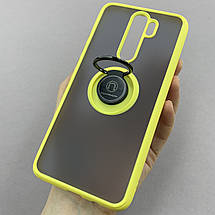 Чохол для Xiaomi Redmi Note 8 Pro чохол з кільцем підставкою на телефон сяомі редмі нот 8 про жовтий t8b, фото 3