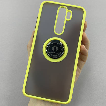 Чохол для Xiaomi Redmi Note 8 Pro чохол з кільцем підставкою на телефон сяомі редмі нот 8 про жовтий t8b, фото 1