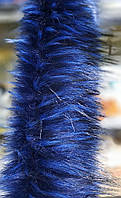 Опушка із еко хутра (штучного) темно-синя (80 см)
