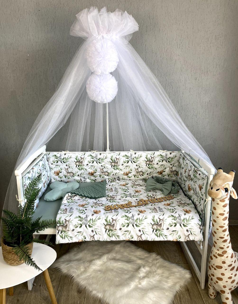 Постільна білизна з бавовни Дитячий спальний комплект в ліжечко Бортики в дитяче ліжечко