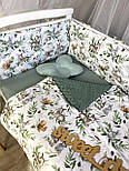 Постільна білизна з бавовни Дитячий спальний комплект в ліжечко Бортики в дитяче ліжечко, фото 3