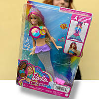 Кукла-русалка Barbie Светящийся хвостик Дримтопия HDJ36