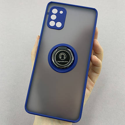 Чохол для Samsung Galaxy A31 чохол з кільцем підставкою на телефон самсунг а31 синій t8b, фото 1