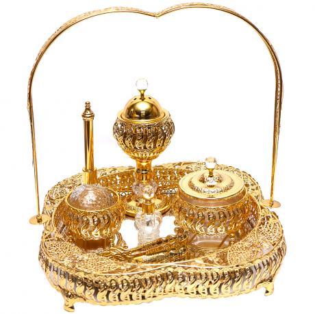 Набір для чаювання золотий B21J606 на підставці MZOPT