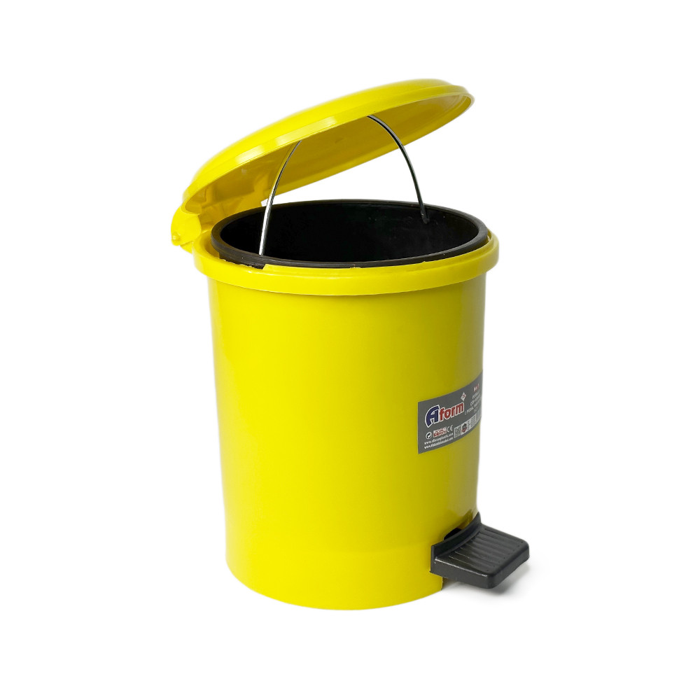 Пластикове відро з педаллю для сміття на 3Л, жовте Afacan Plastik