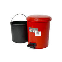 Пластиковый бак для мусора с педалью на 3Л, красный Afacan Plastik