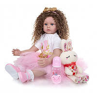 Лялька Реборн дівчинка Анютка вініл-силіконова KEIUMI 55 см (М2056057)