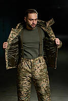 Зимний тактический костюм Soft Shell Terra WARM зеленый пиксель Армейский зимний комплект куртка штаны софтшел