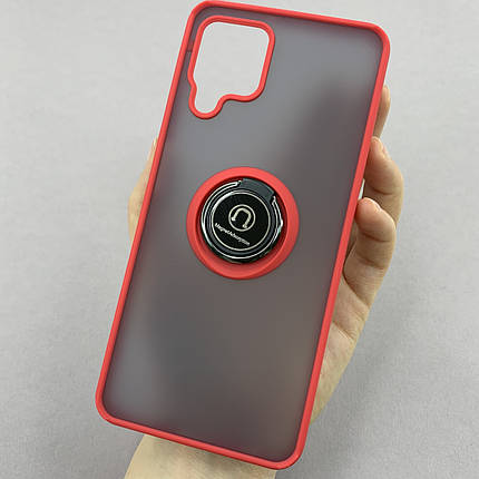 Чохол для Samsung Galaxy A22 чохол з кільцем підставкою на телефон самсунг а22 червоний t8b, фото 1