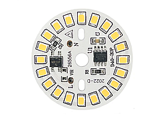 Світлодіодний LED-модуль 9Вт, 30мм AC220В плата для ремонту ламп 9Вт, холодний білий