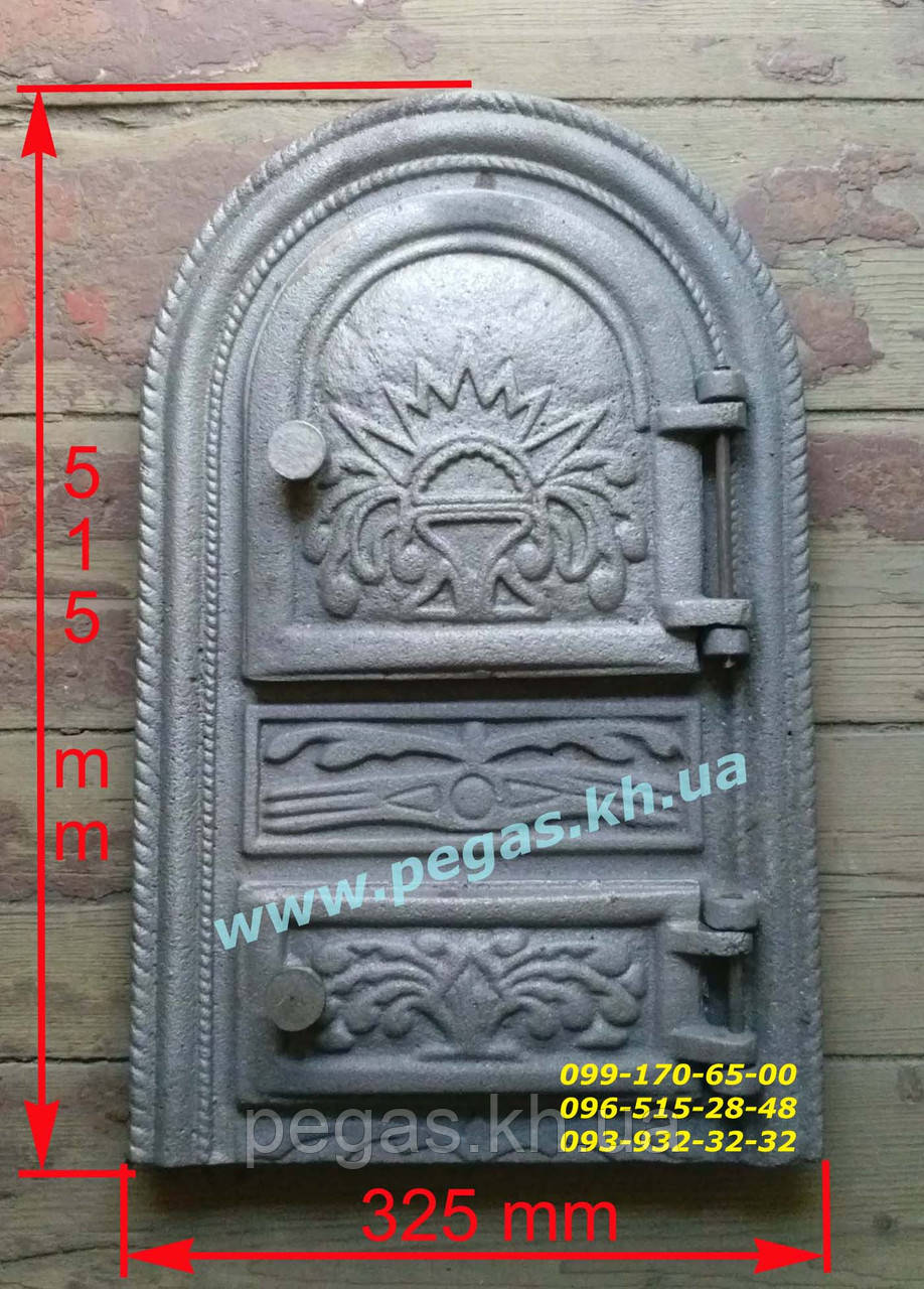 Дверцята чавунна комин, піч, грубу, барбекю, мангал 325х515 мм