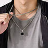 Чоловіча срібна підвіска з каменем, сталевий ланцюжок на шию кулон з нержавіючої сталі, фото 8