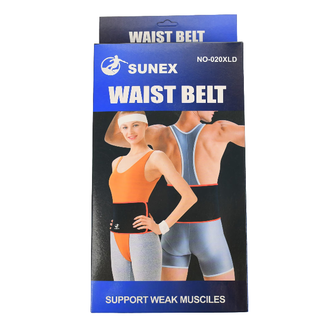 Пояс сауна для схуднення Sunex Waist Belt NO-020XLD 29*100 см Чорний з червоним (KG-10185)