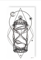 Водостойкая временная татуировка, бодиарт "Песочные часы" LB-32 (KG-9154)