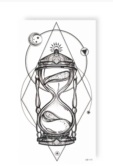 Водостійке своєчасне татуювання, бодіарт "Пісочний годинник" LB-32 (KG-9154)