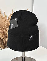 Мужская черная шапка Adidas спортивная шапка мужская