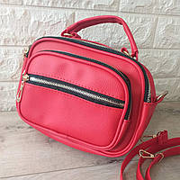 Стильная женская сумка из экокожи Маленькая сумочка Красный (KG-7230)