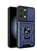 Протиударний захисний чохол з шторкою для камери і підставкою Xiaomi Poco x5 Pro 5G Колір Синій з чорним