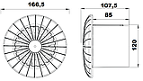 Вентилятор витяжний круглий для ванної на кулькових підшипниках AirRoxy aRid 120 BB 01-043, фото 7