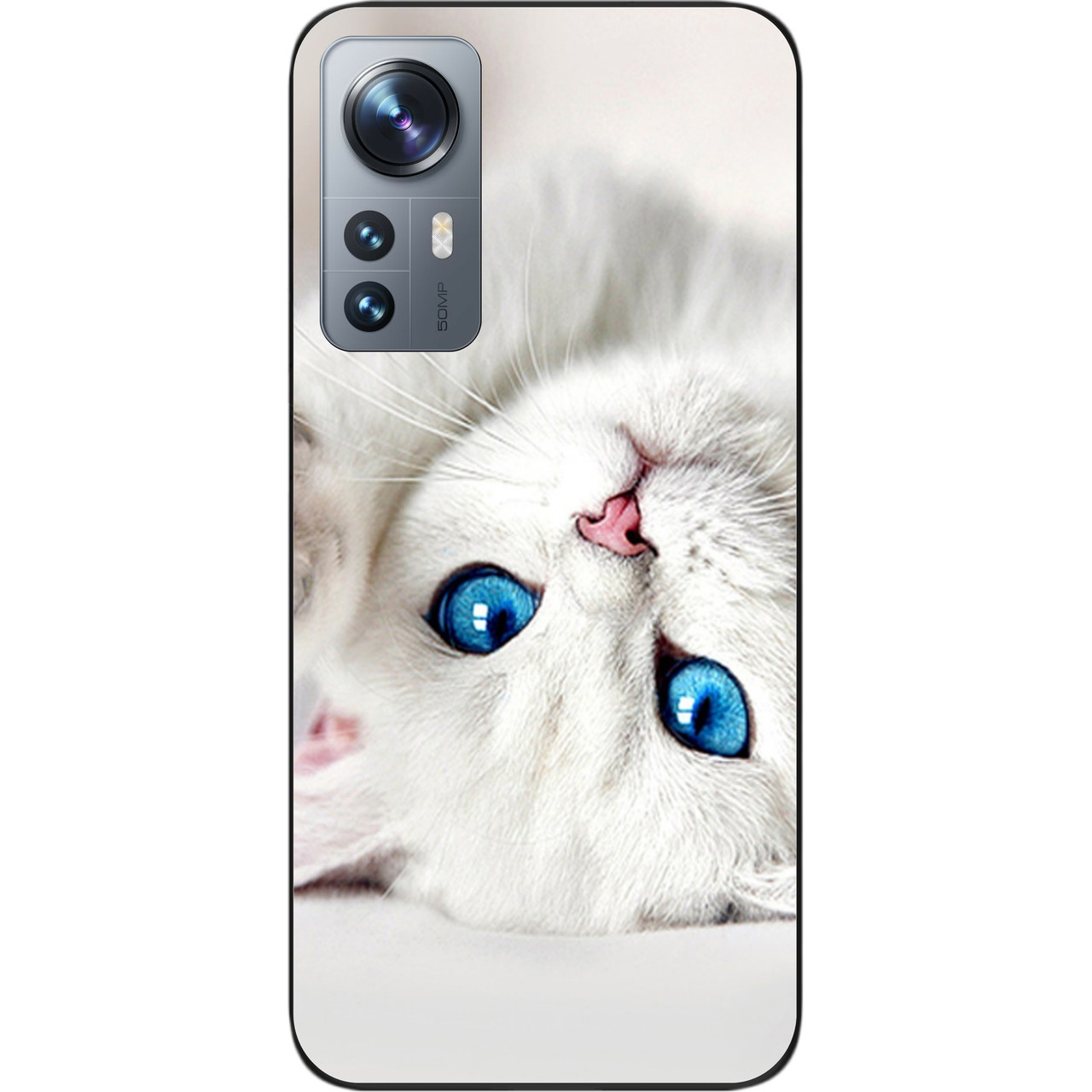 Оригінальний чохол Epik для Xiaomi 12/12X з картинкою Білий котик