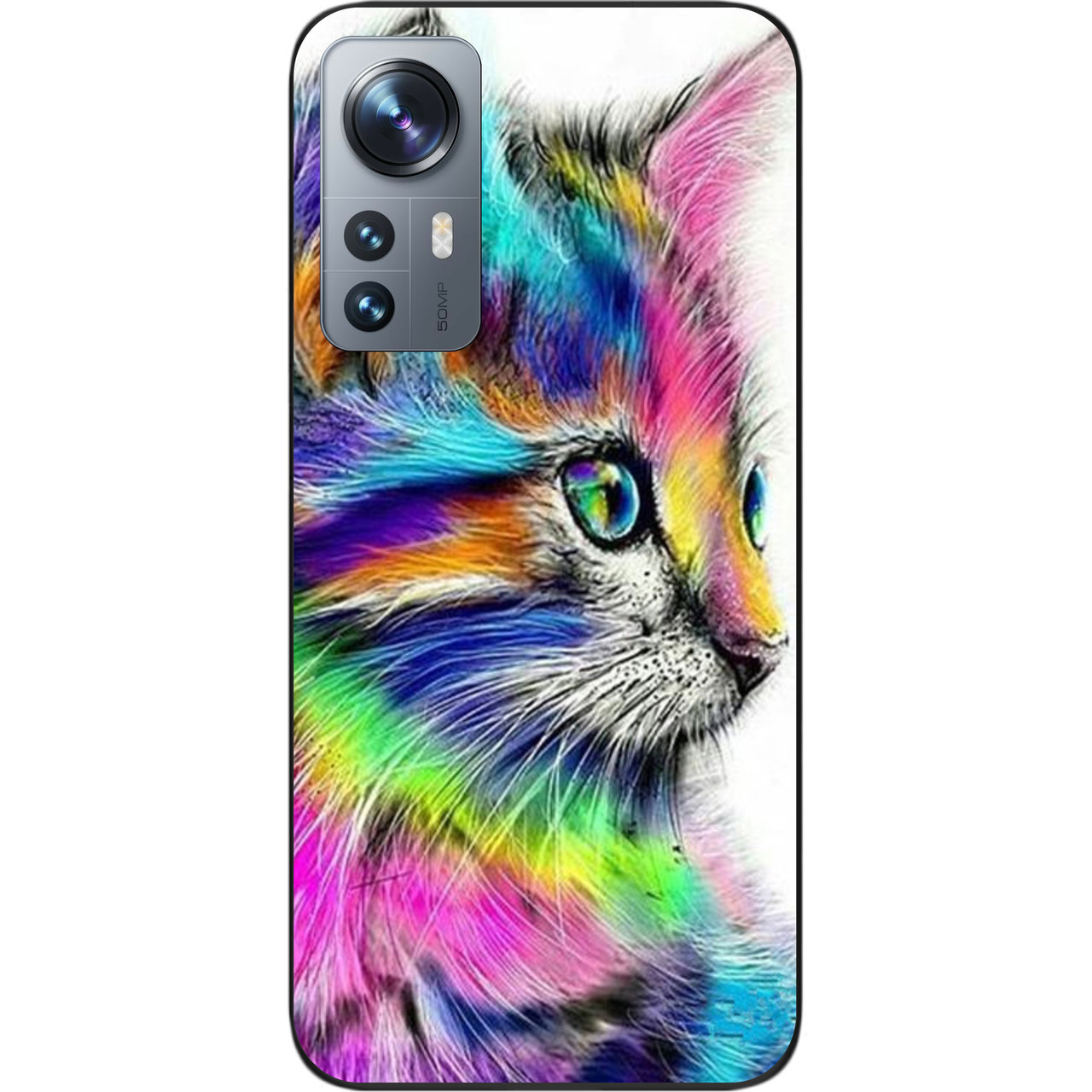 Силіконовий чохол Epik для Xiaomi 12 / 12X з картинкою Різнобарвний котик
