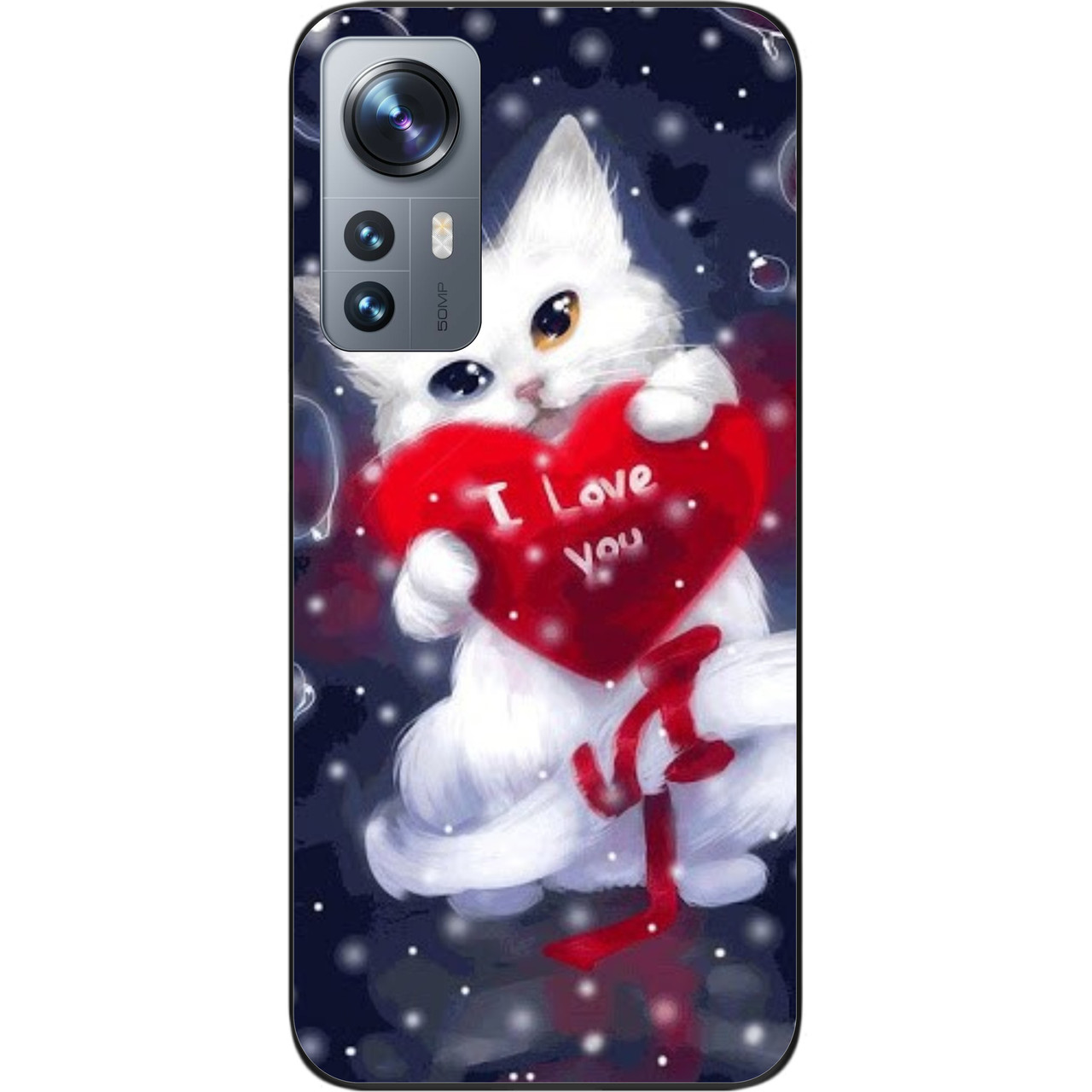 Силіконовий чохол Epik для Xiaomi 12 / 12X з картинкою Котик із серцем