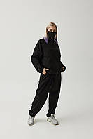 Зимний спортивный костюм женский флисовый Vinter черный Комплект зима утепленный Кофта Штаны